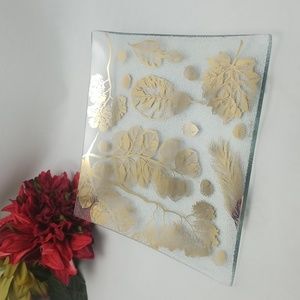 Signed MCM Gay Fad Gold Gild Leaves Serving Dish